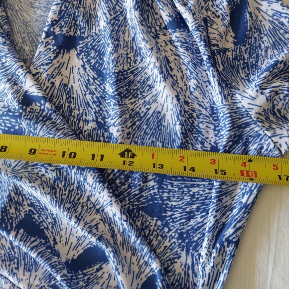 Charter Club Tile-Print Crossover Wrap Stretchy Top from Macy's, Size XS - Picture 5 of 7